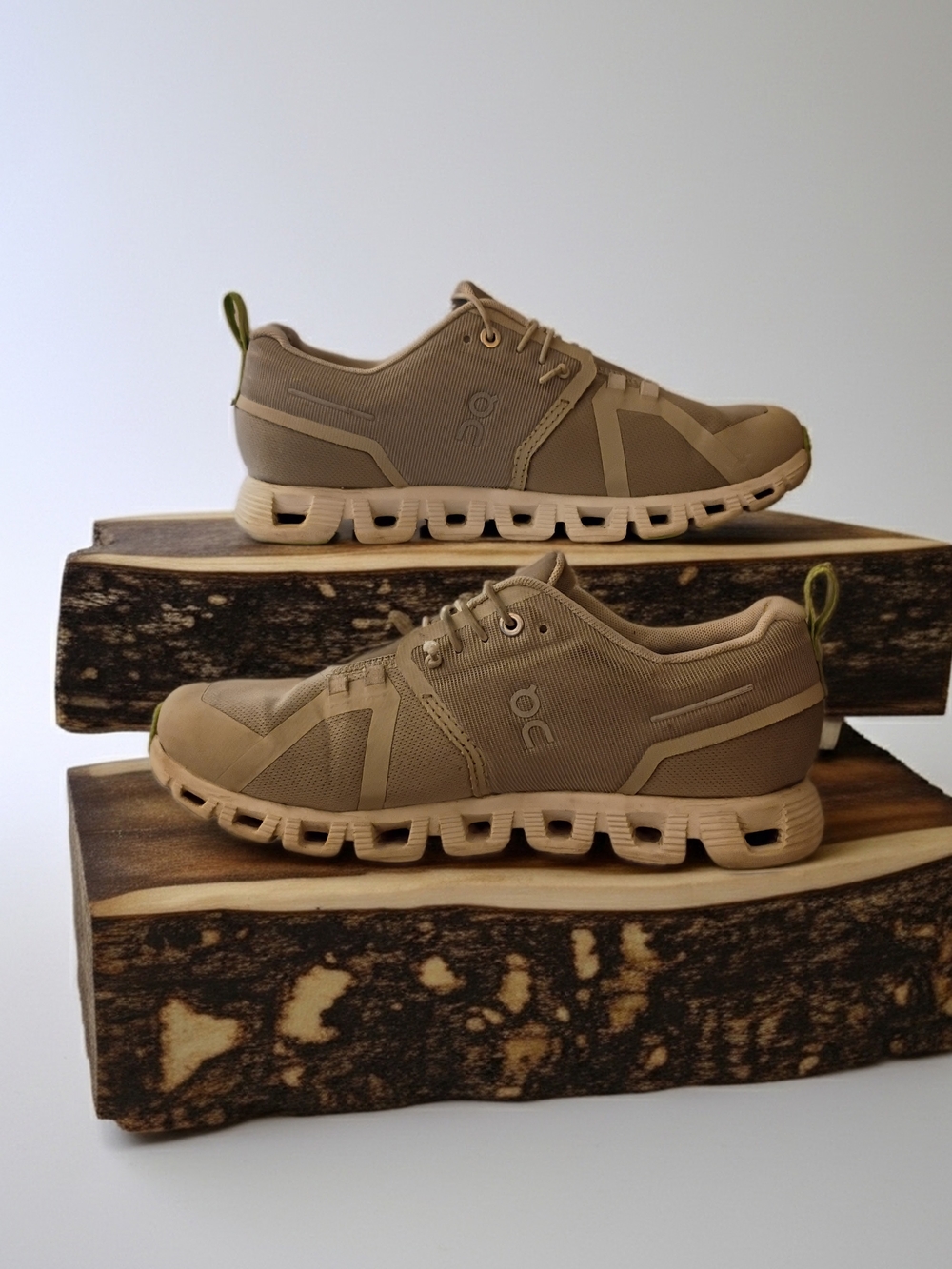 On Running Women's Tan Cloud Sneakers with Cream Sole